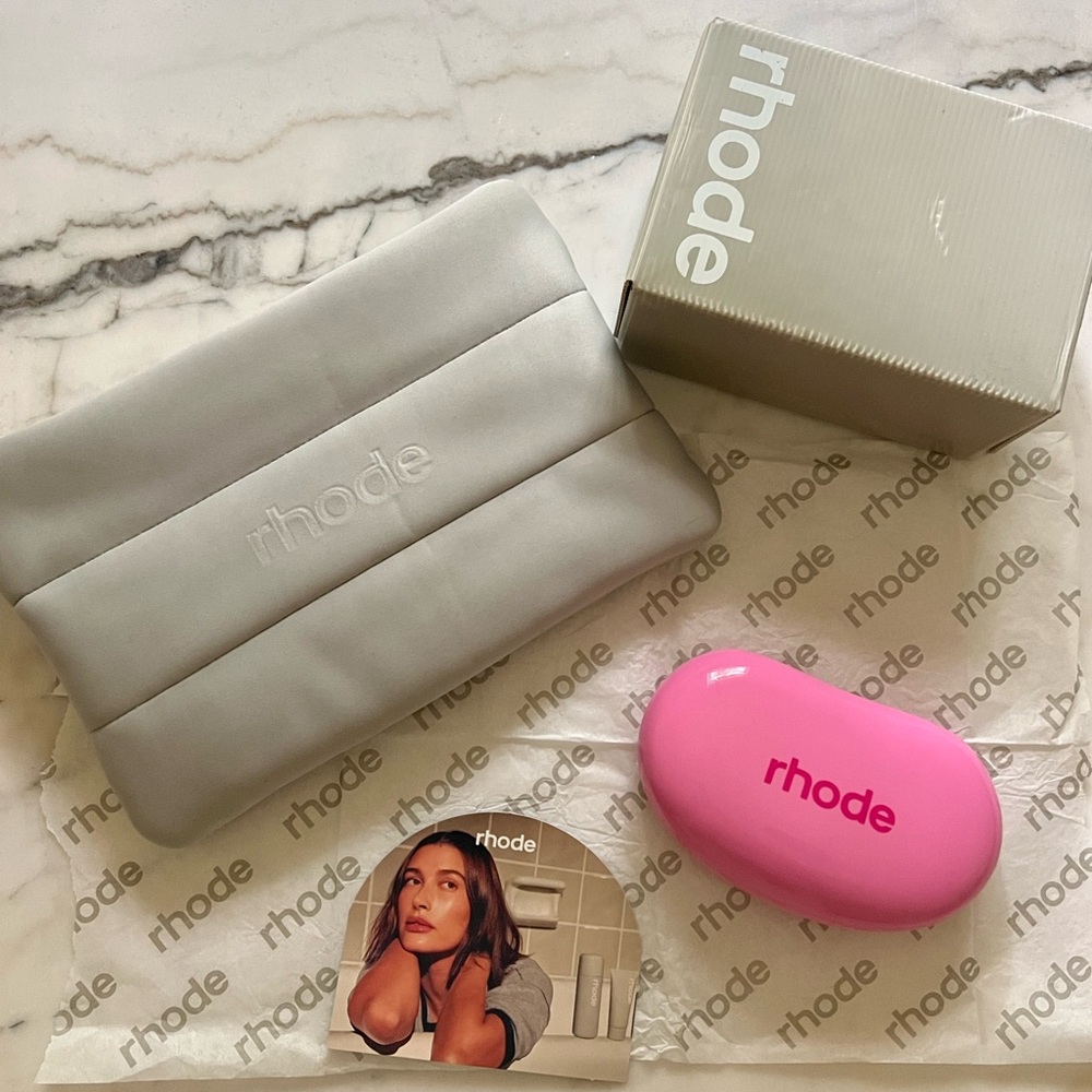 Rhode Hailey Bieber Birthday Jelly Bean Pouch and Bubble Cosmetic Bag